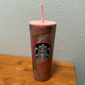 Starbucks Holiday 2020 Pink Poinsettia Tumbler